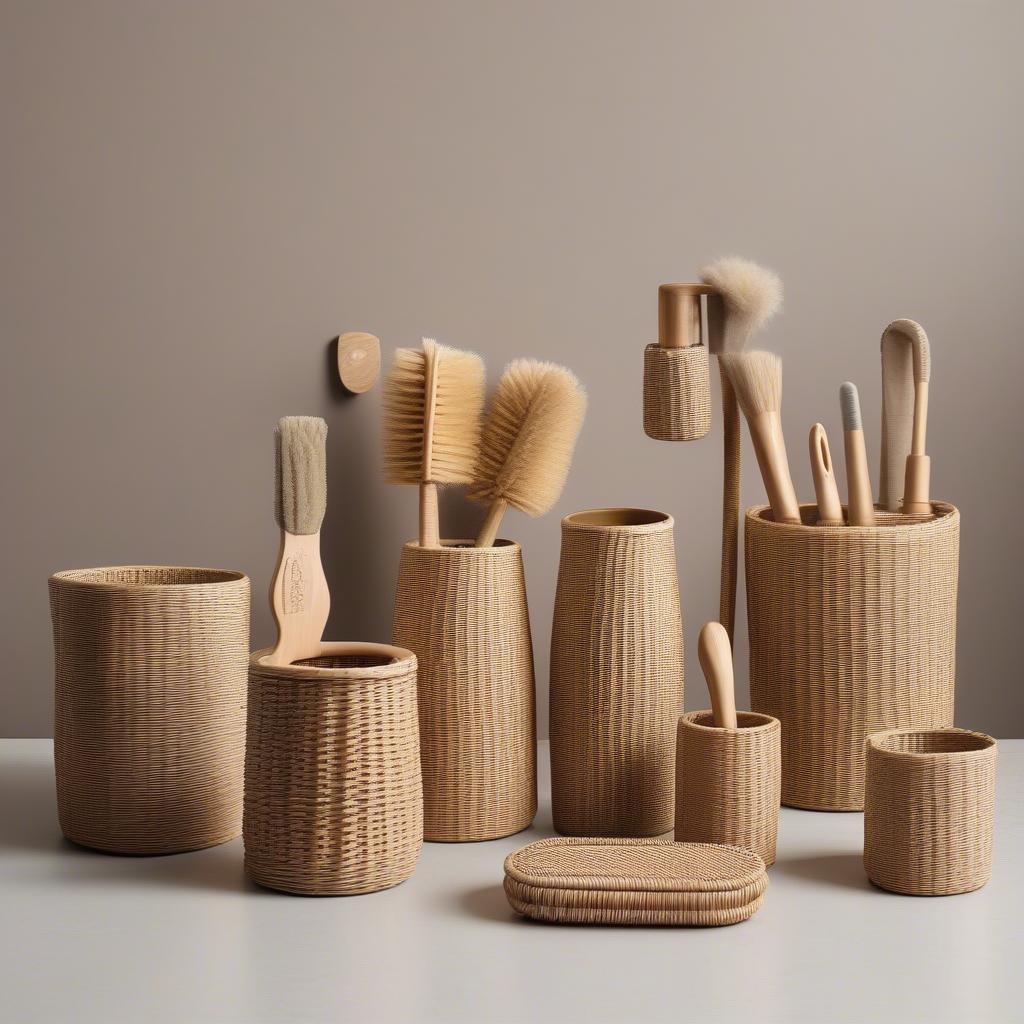 Different Wicker Toilet Brush Holder Styles