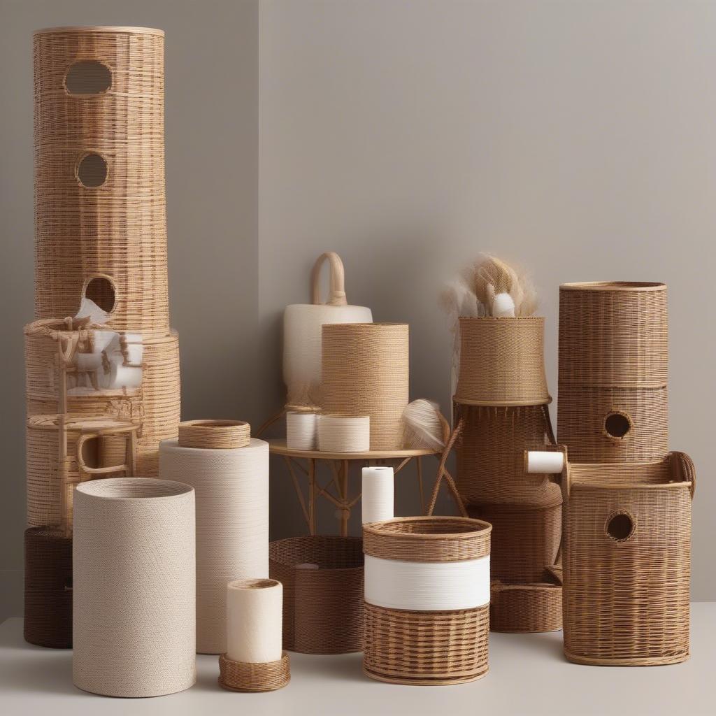 Various Styles of Wicker Toilet Paper Holders