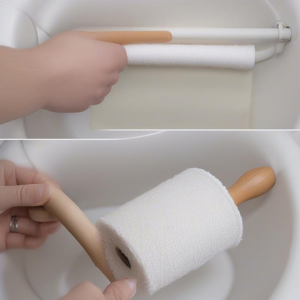 Cleaning and maintaining a wicker toilet roll holder