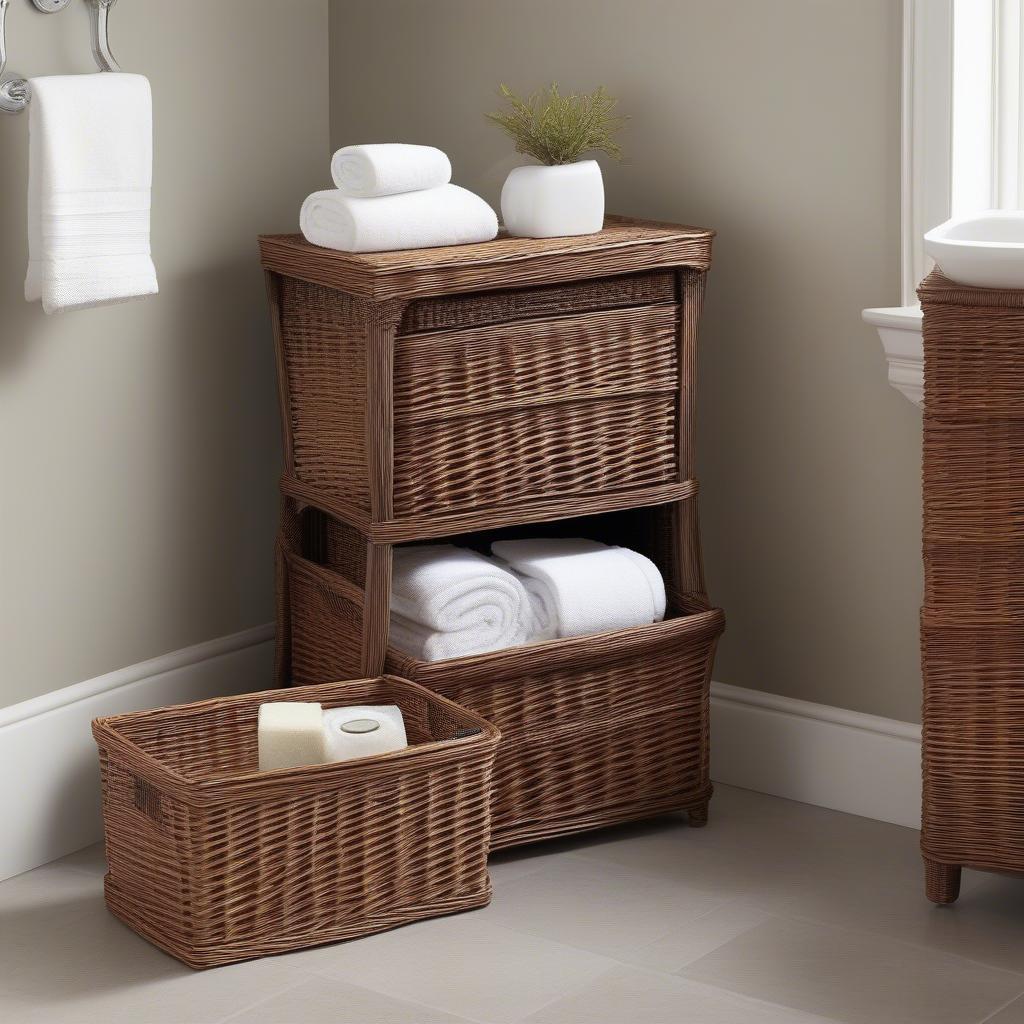 Wicker Toilet Storage Ideas