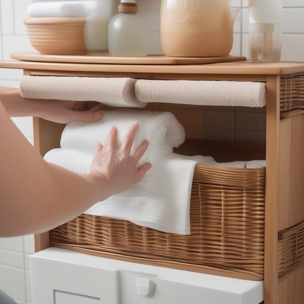 Cleaning a Wicker Towel Storage Unit