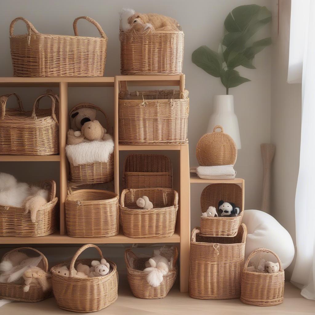 Durable Wicker Toy Baskets