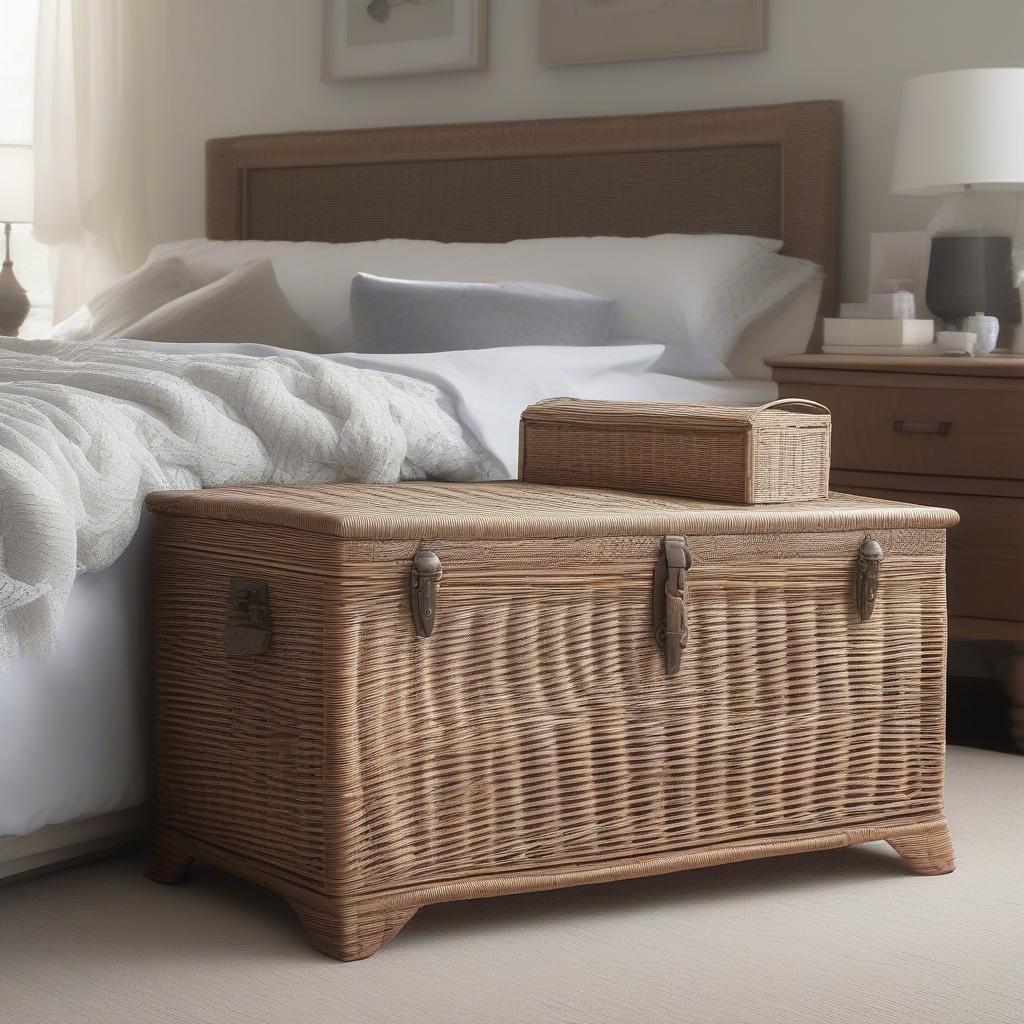 Wicker Trunk in Bedroom