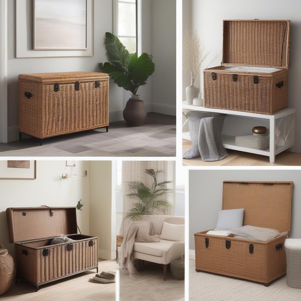 Wicker Trunk in Various Room Settings