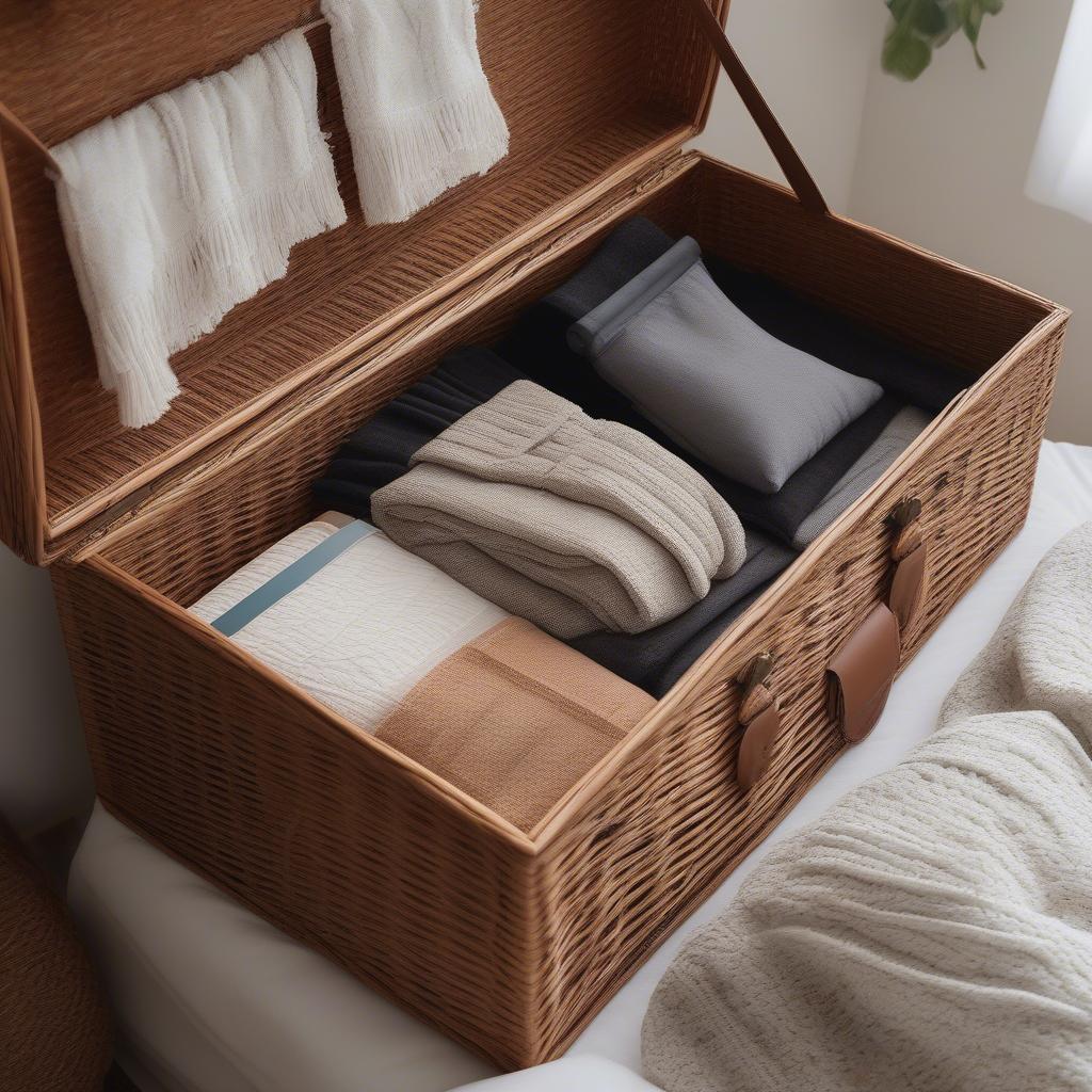 Wicker Trunk Organization Ideas