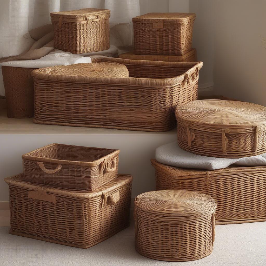 Variety of Wicker Underbed Storage Baskets