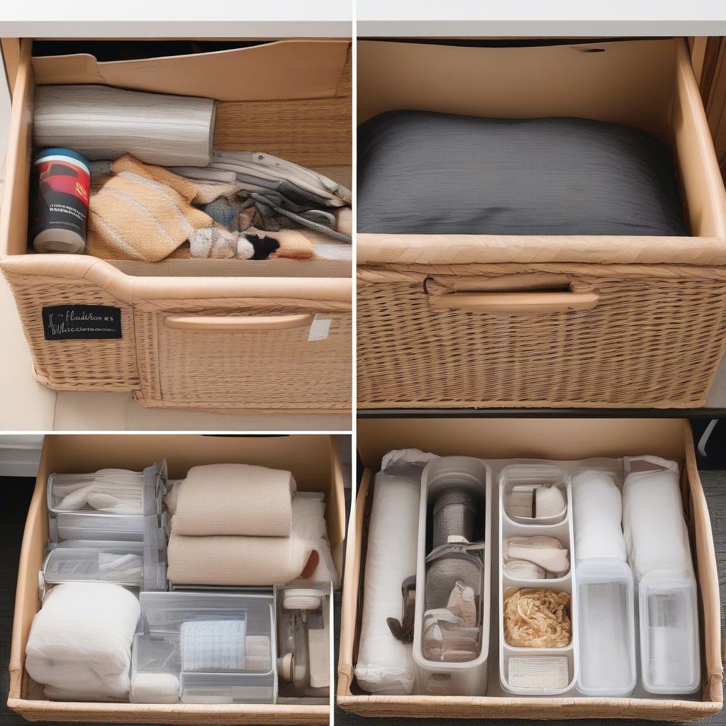 Wicker Underbed Storage Organization Ideas