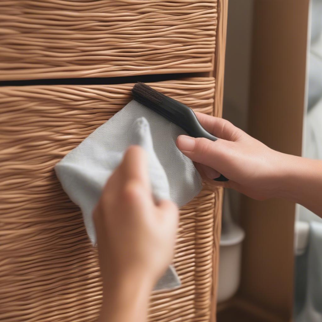 Wicker Utility Linen Cabinet Cleaning