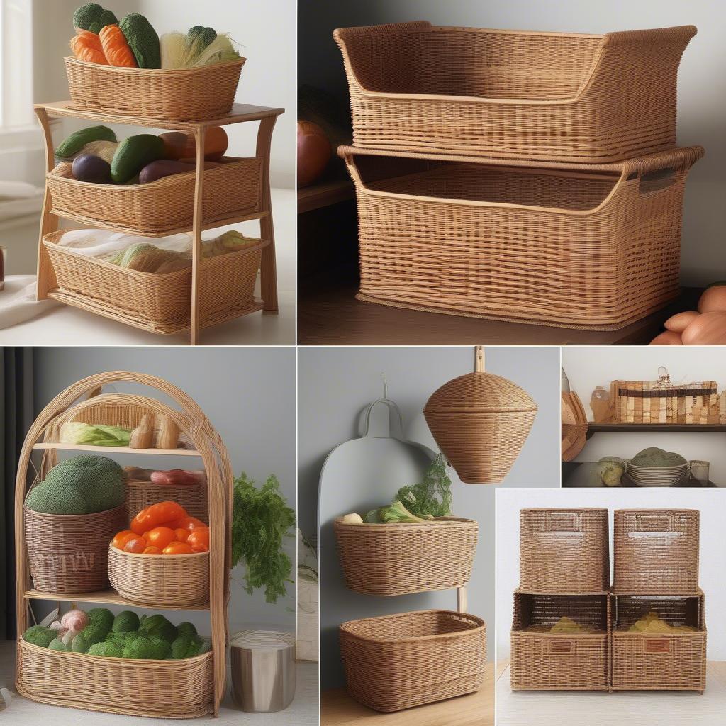 Wicker Vegetable Storage Rack Styles