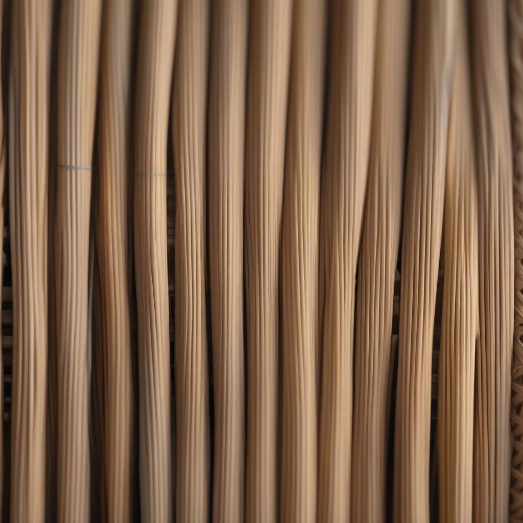 Close-up comparison of wicker and rattan materials