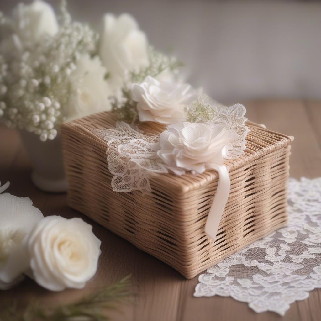 Rustic Wicker Wedding Card Holder