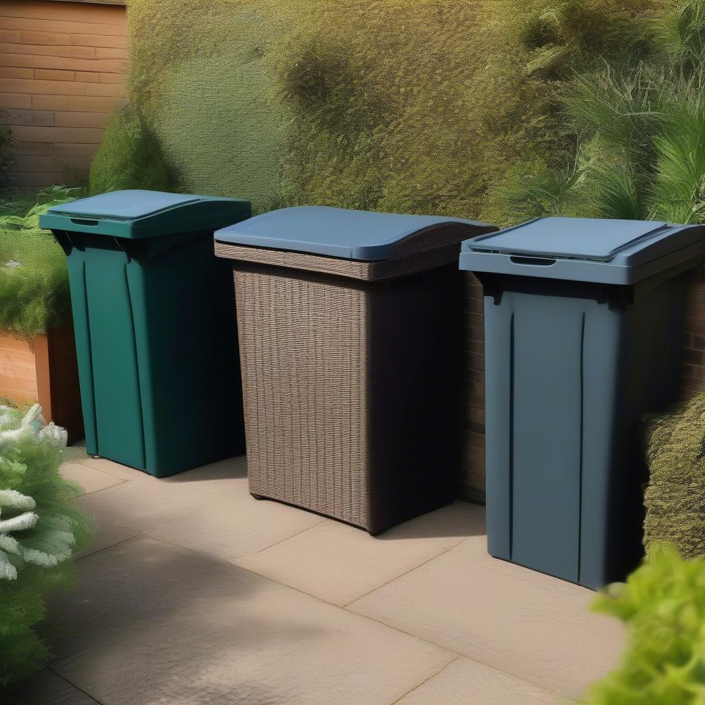 Single, Double, and Triple Wicker Wheelie Bin Storage Options