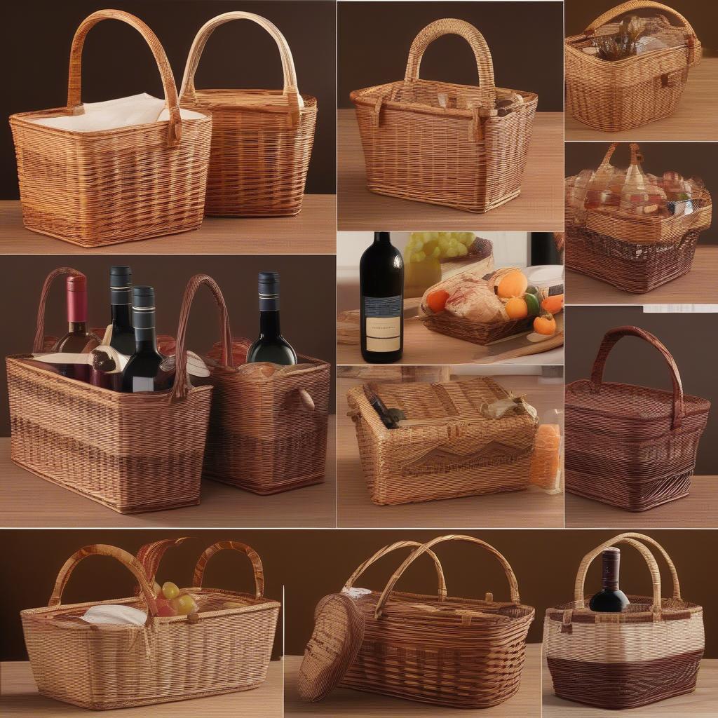 Various Wicker Wine Basket Holders