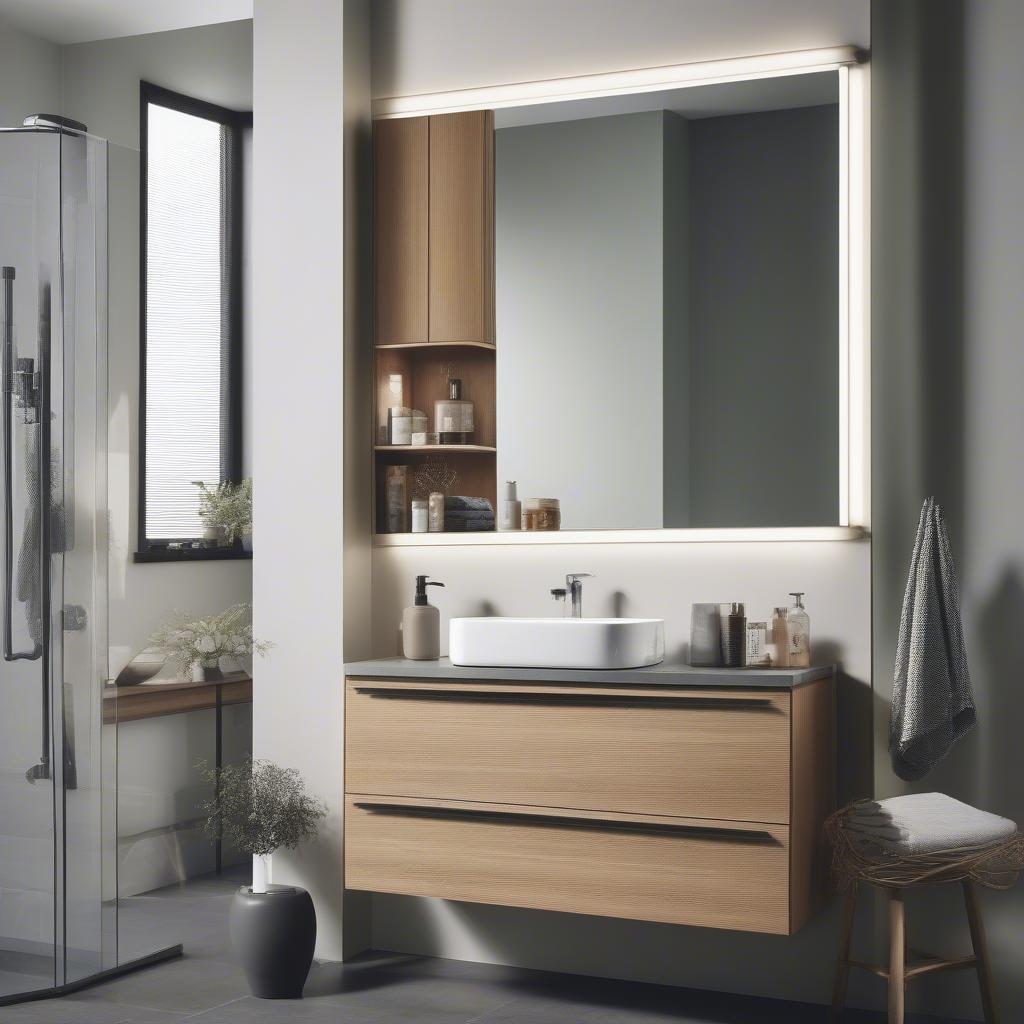 Wickes Bathroom Cabinet Mirror in a Modern Bathroom