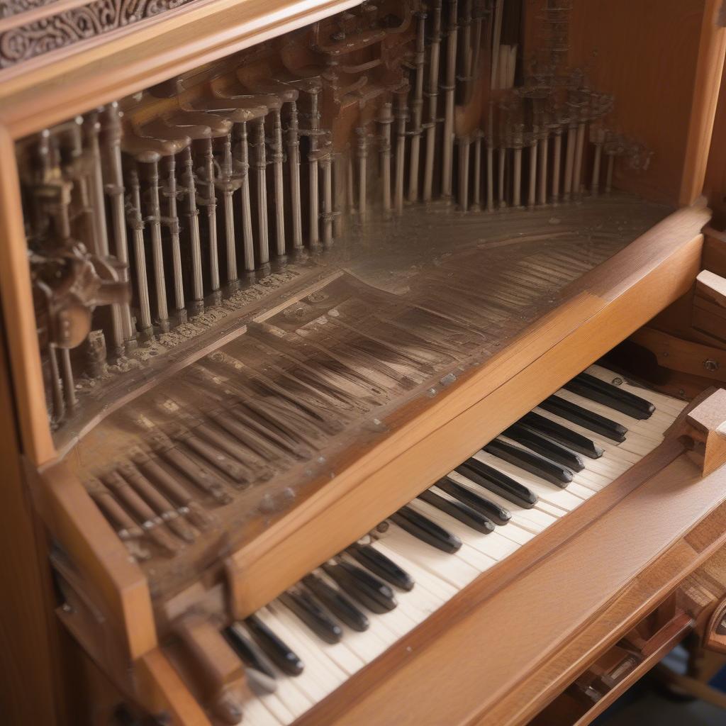 Antique Wickes Cabinet Organ Undergoing Restoration