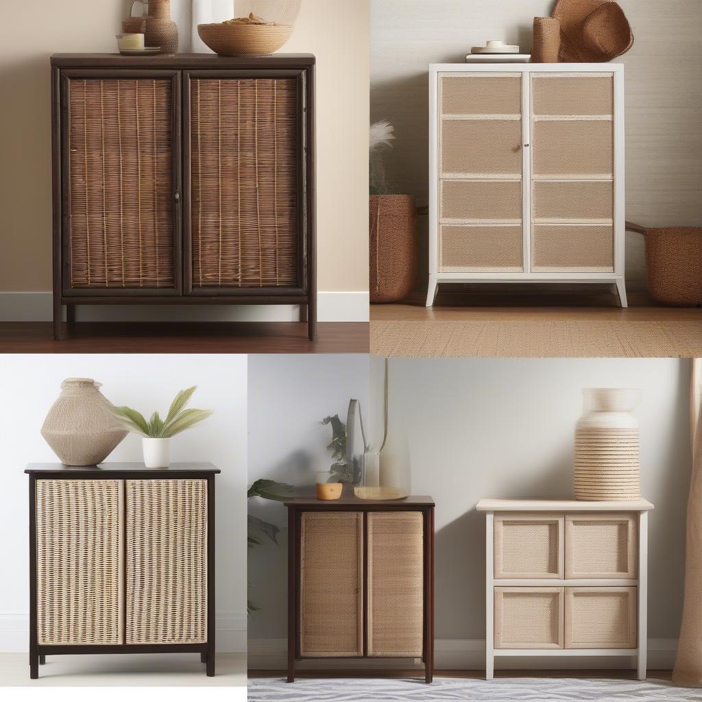 Wide Wicker Floor Cabinet Styles and Designs