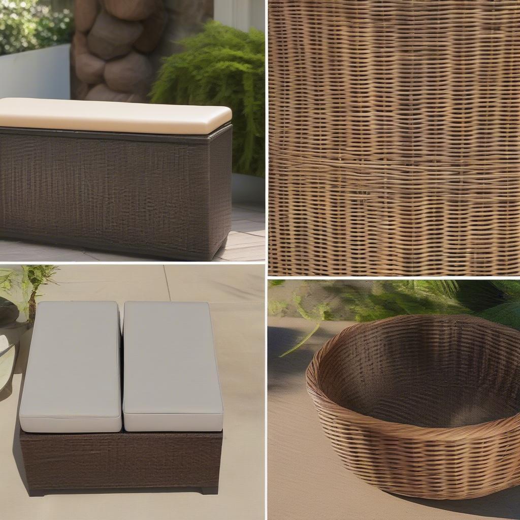 Different Materials for Wing Outdoor Wicker Storage Benches