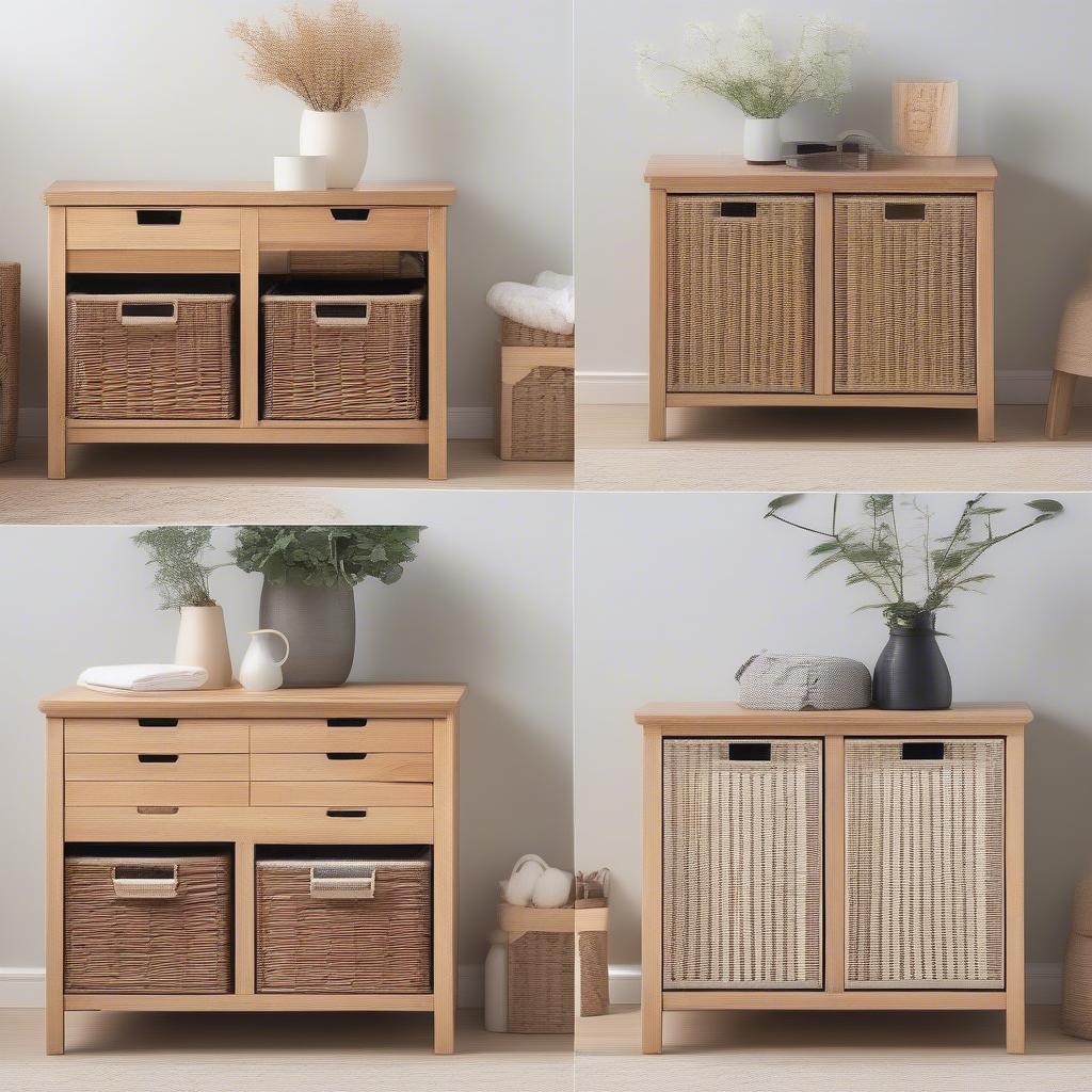 Wood Wicker Basket Cabinet Size Guide