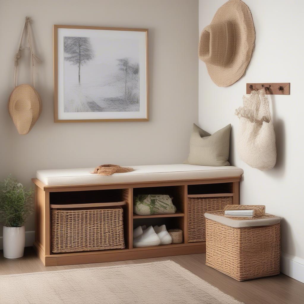 Placement Ideas for Wood and Wicker Storage Benches