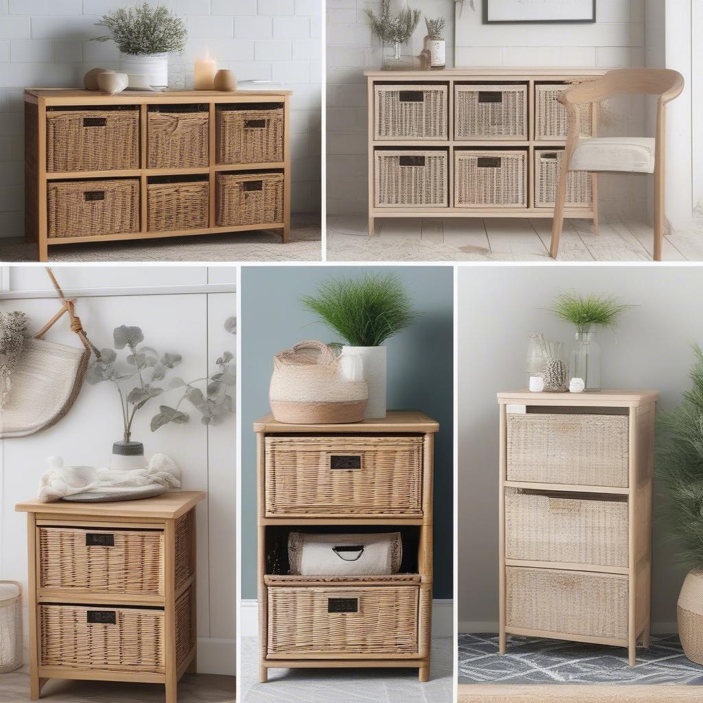 Woodluv Buff 3 Drawer Wicker Storage Unit Styling Ideas