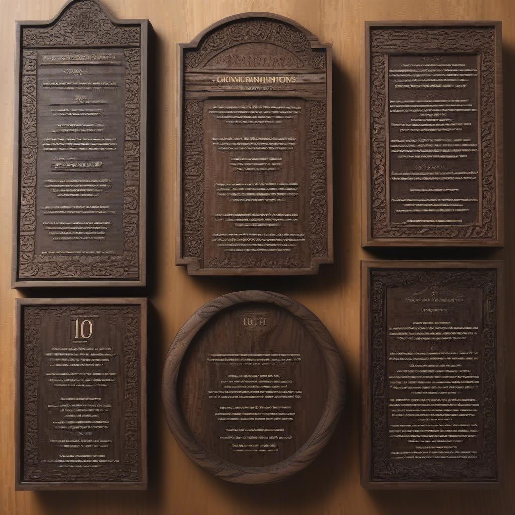 Different Styles of 10 Commandments Wooden Plaques