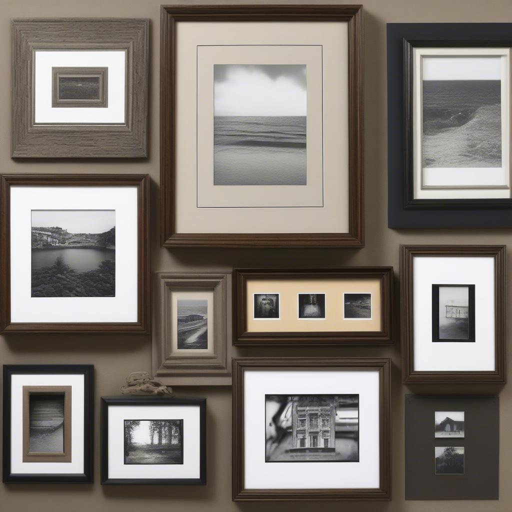 Different styles of 10x12 frames showcasing various materials and designs.