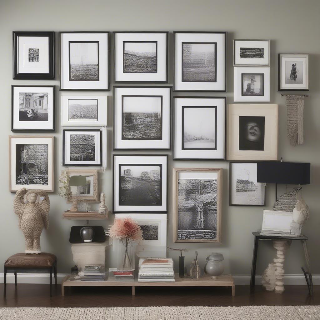 A gallery wall featuring 10x13 picture frames