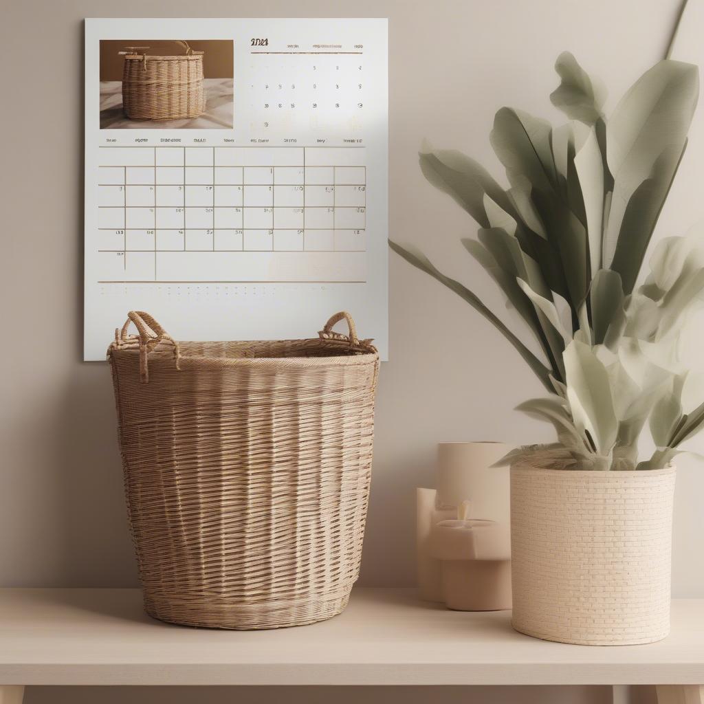 11x14 Poster Calendar with Wicker Design