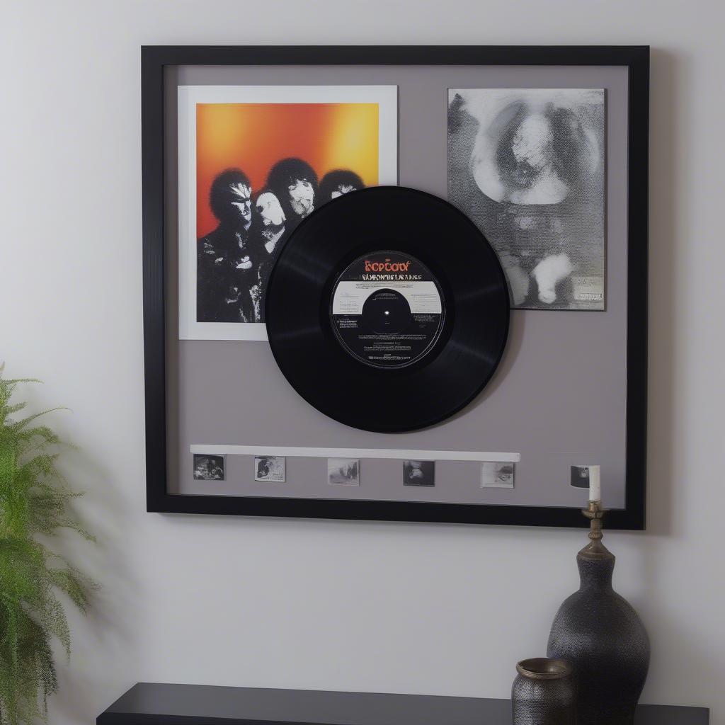 12 inch vinyl display frame showcasing a classic album cover on a stylish gallery wall.