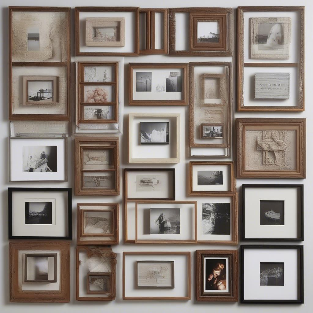 Variety of 12 Square Photo Frames in Different Styles and Materials