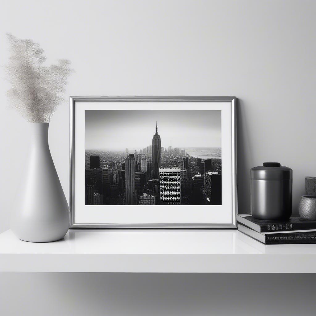 12x17 Metal Frame with Black and White Photo