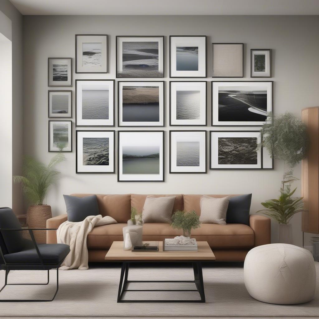 13x13 Photo Print Display Ideas on a Wall