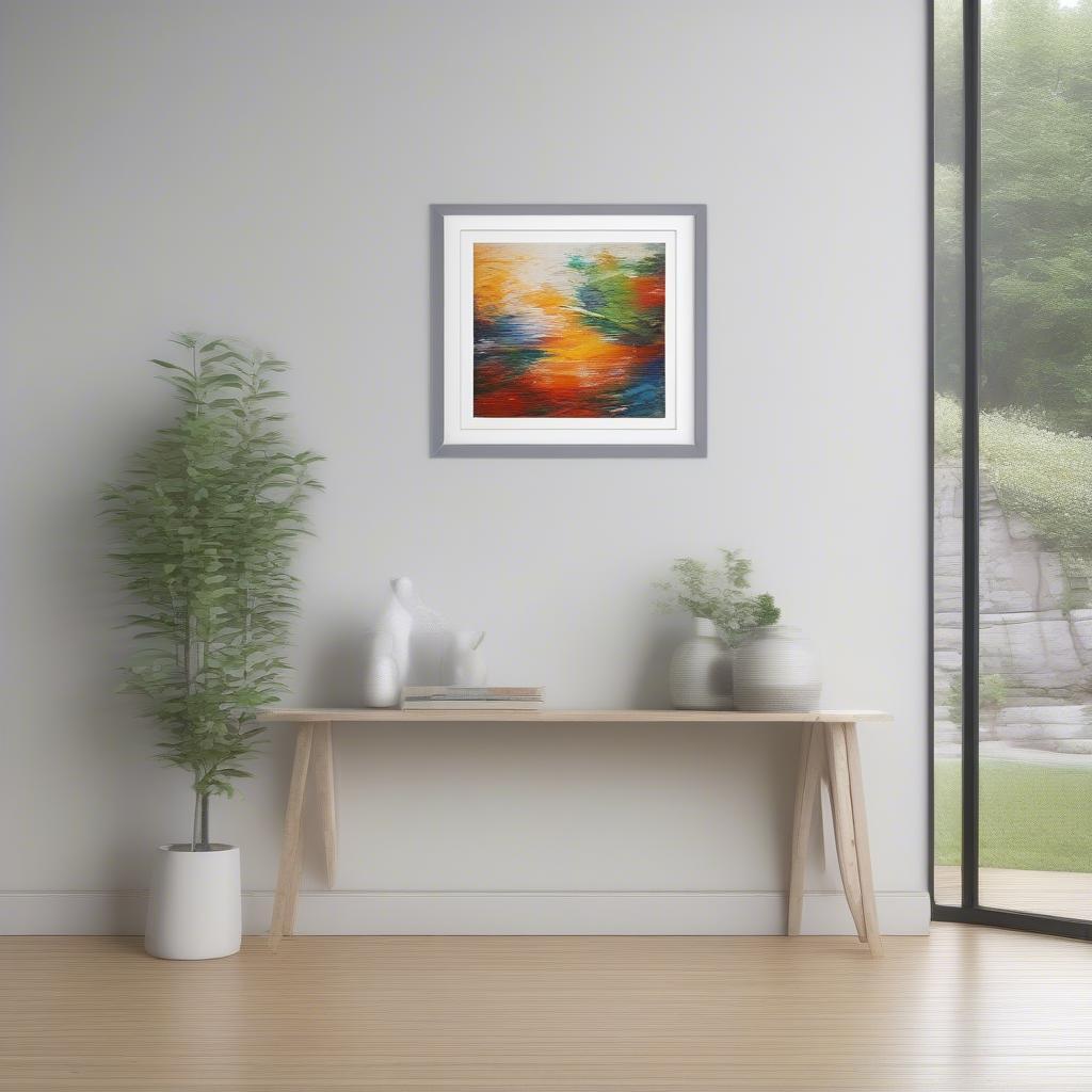 A 16x20 frame mat showcasing a vibrant artwork.