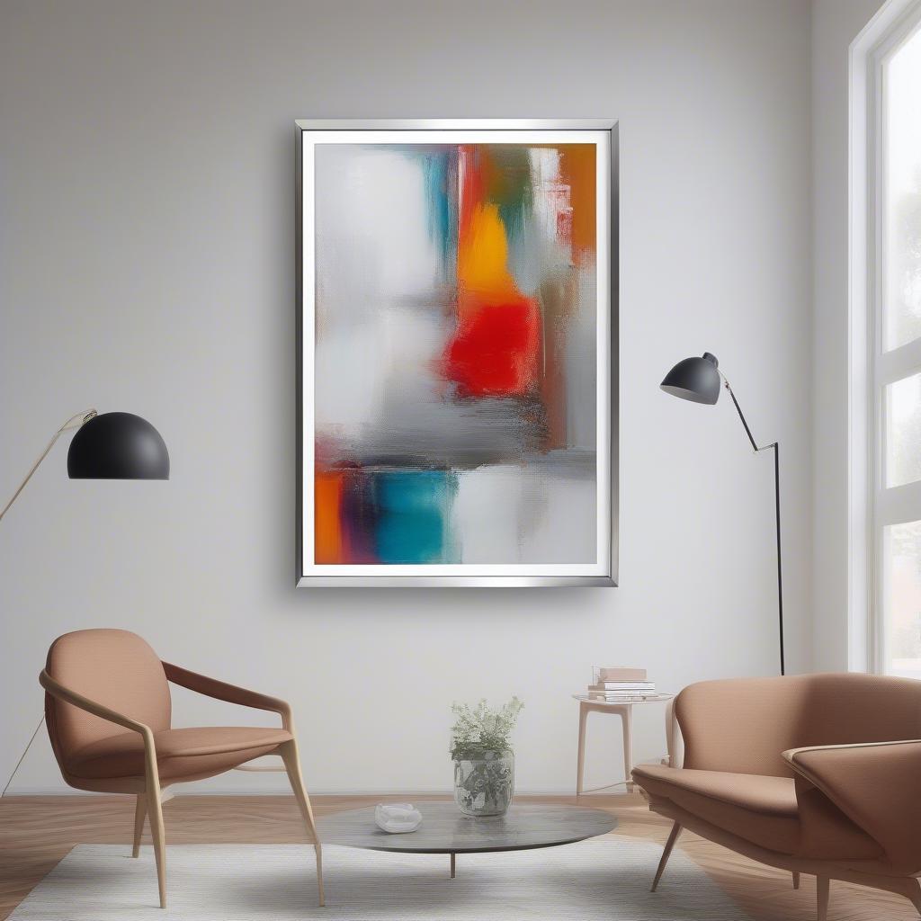 Modern 20x30 Glass Frame Showcasing Abstract Art