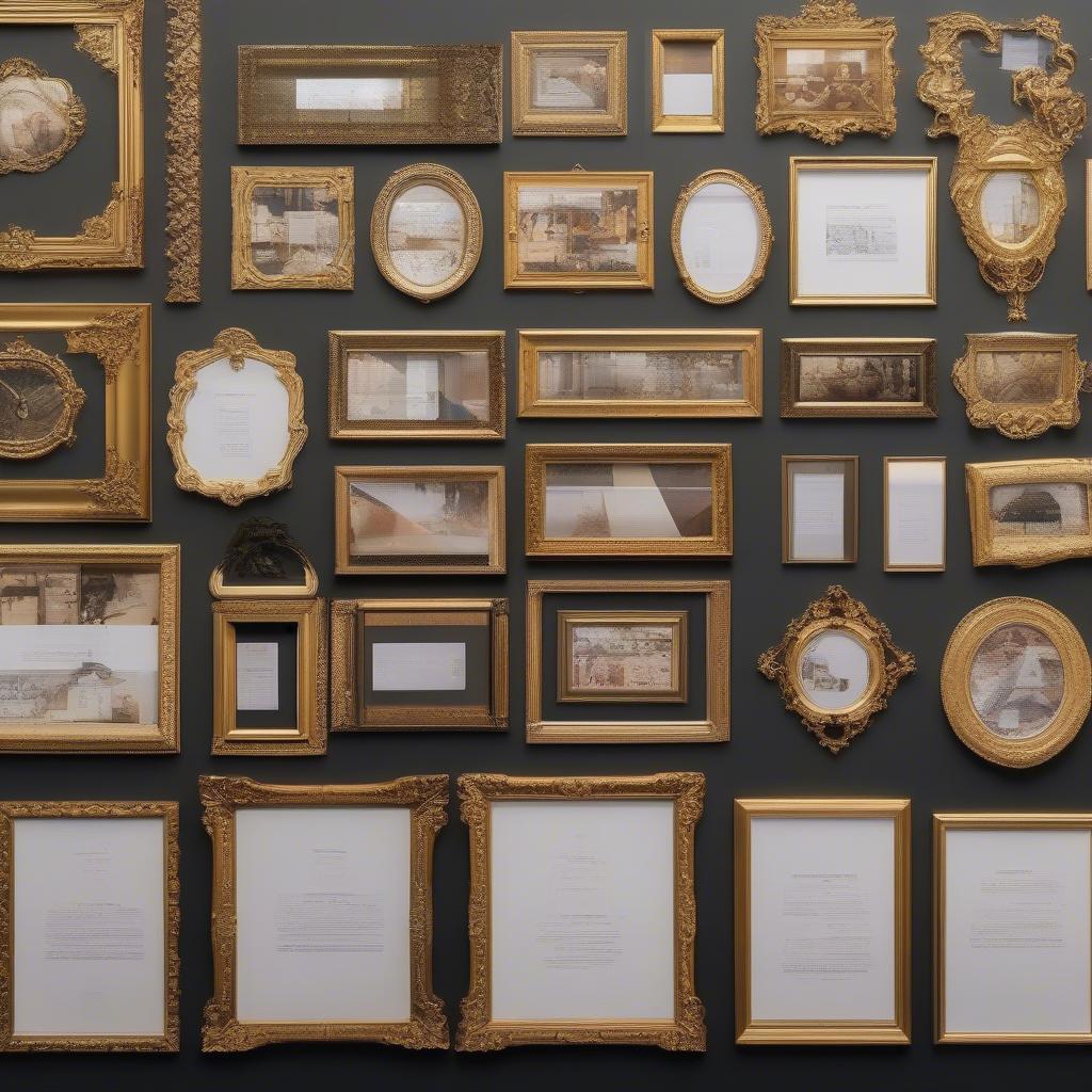 Different styles of 20x30 gold picture frames