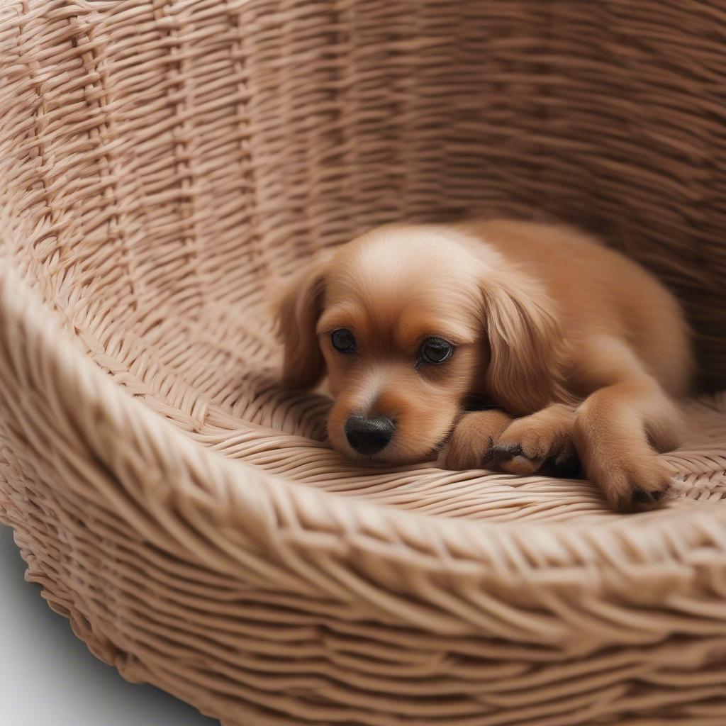 Luxury Custom-Made Wicker Pet Bed 22x44