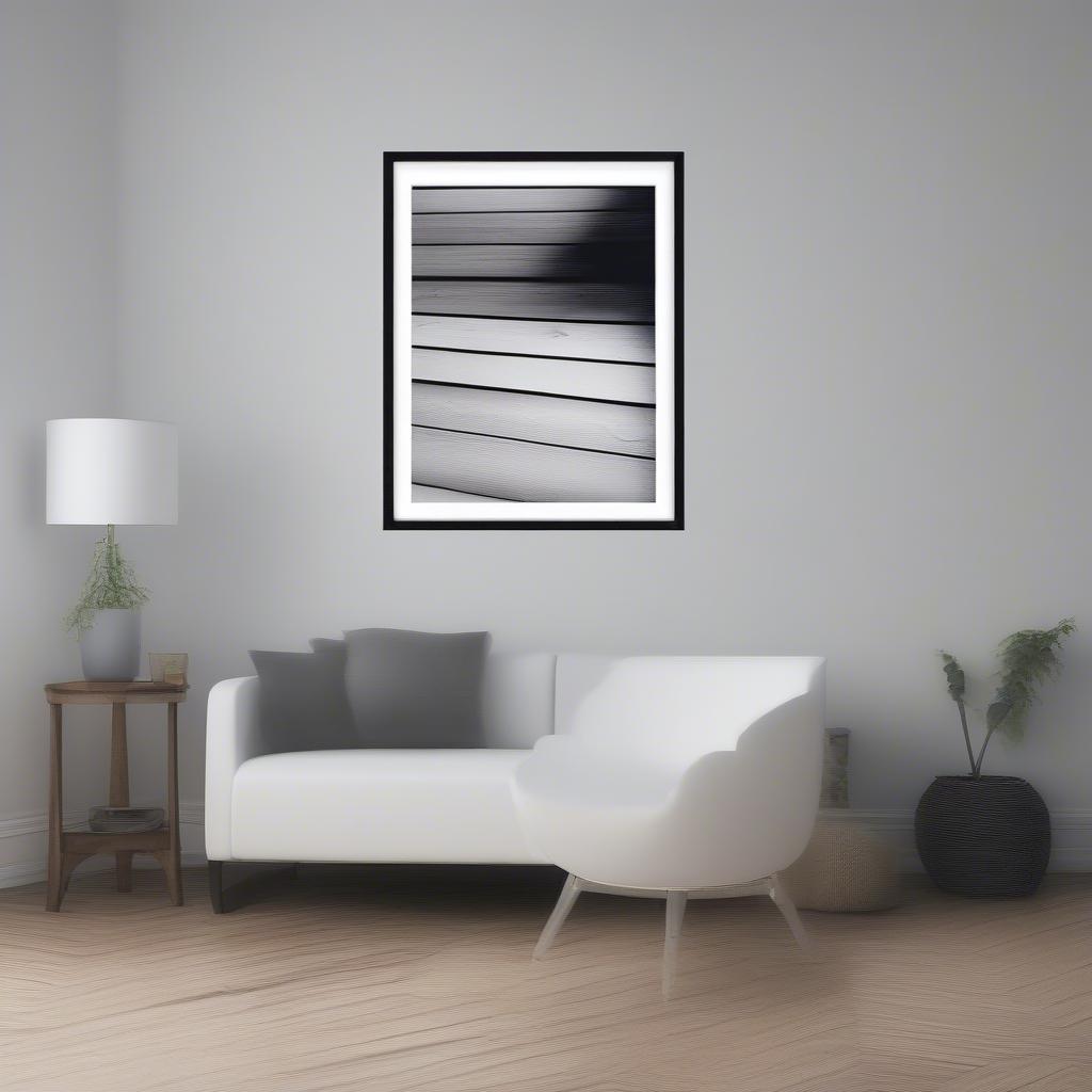 24x36 Black Frame with White Mat - Wood Option