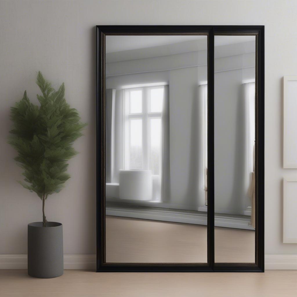 24x36 Black Framed Mirrors in Various Materials