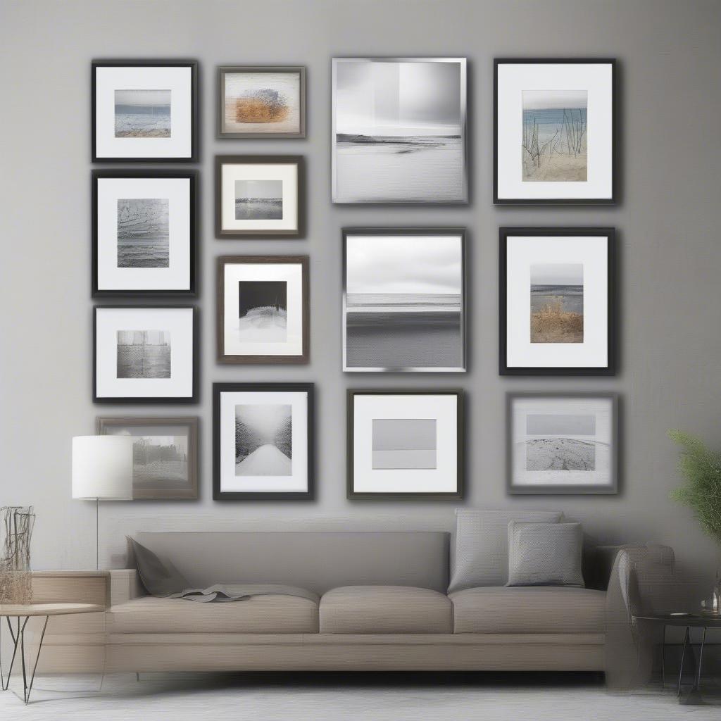 Various 24x36 glass frames in different styles and materials