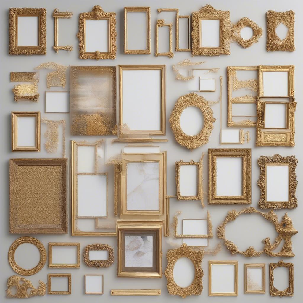 Different styles of 24x36 gold picture frames