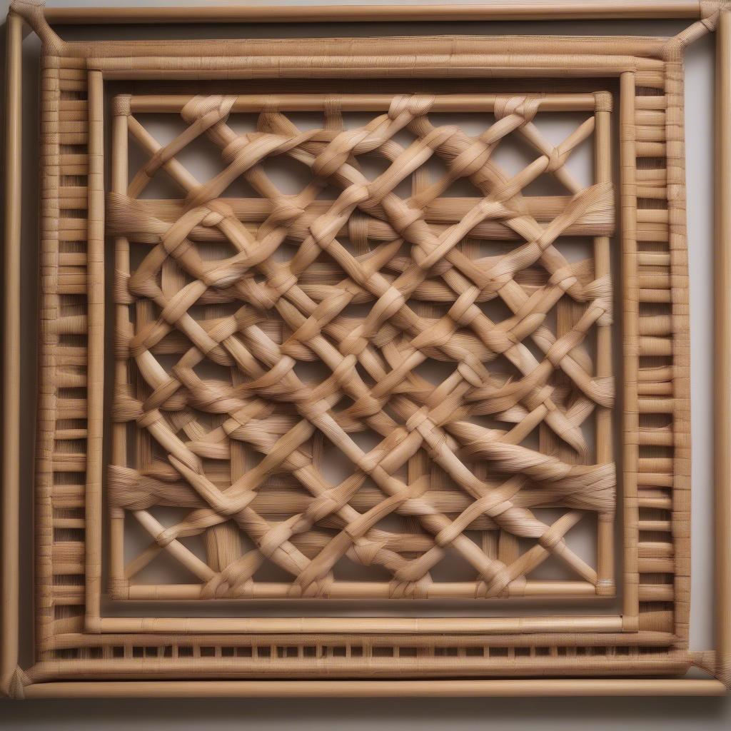 Wicker wall art in a 24x36 frame