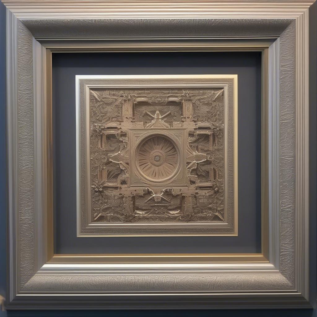 Close-up of a 25x25 matted frame showcasing the detail and craftsmanship