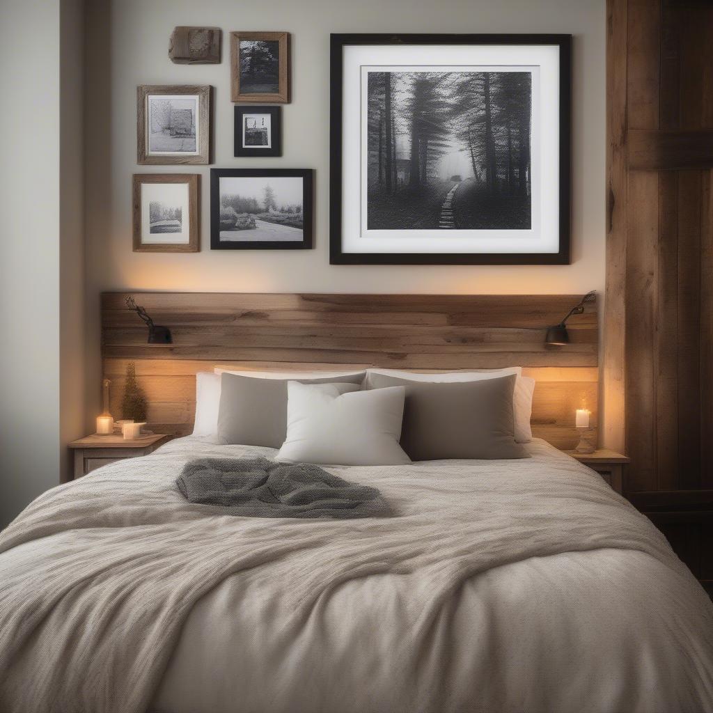 Rustic Bedroom with a 25x25 Picture Frame