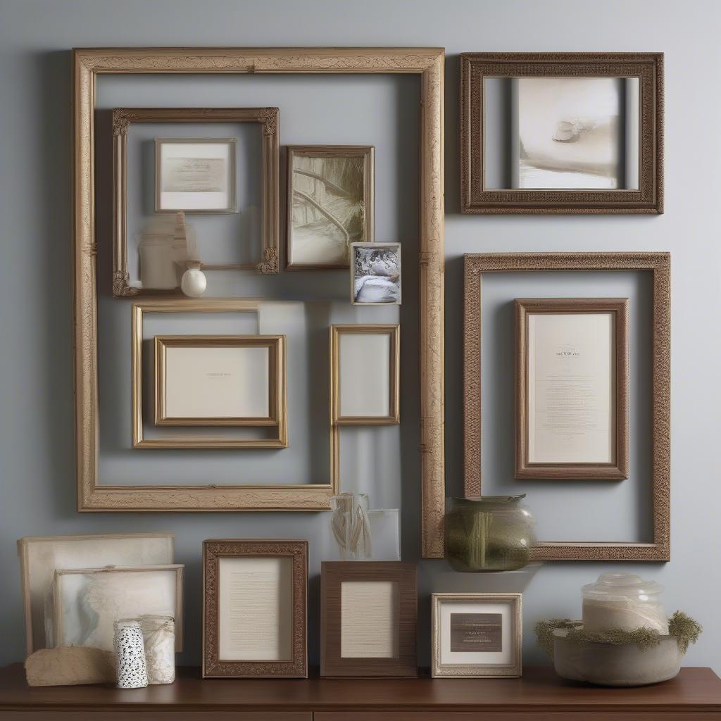 Various 25x25 Square Frames in Different Styles and Materials