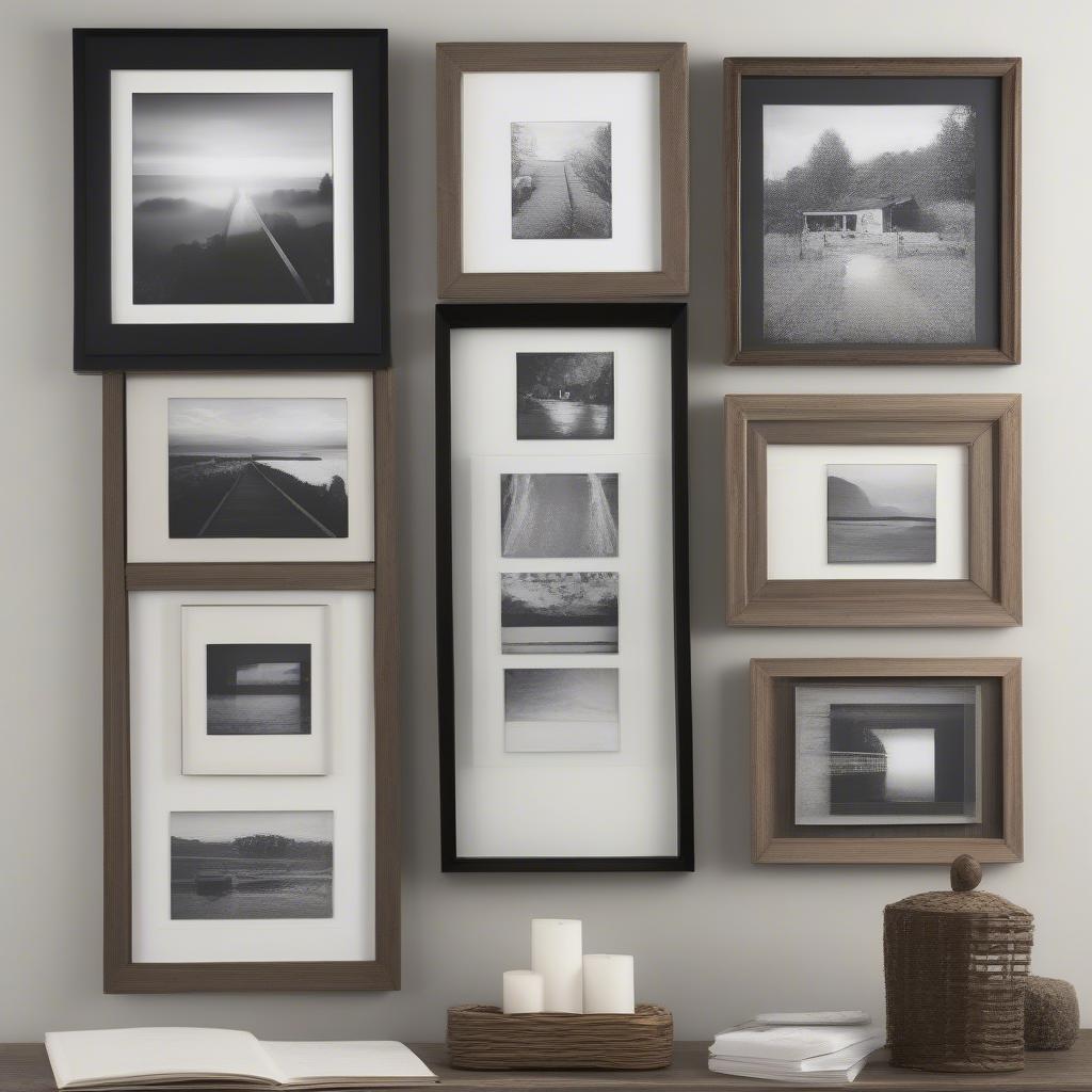 Different styles of 30x15 frames showcasing various materials and finishes.