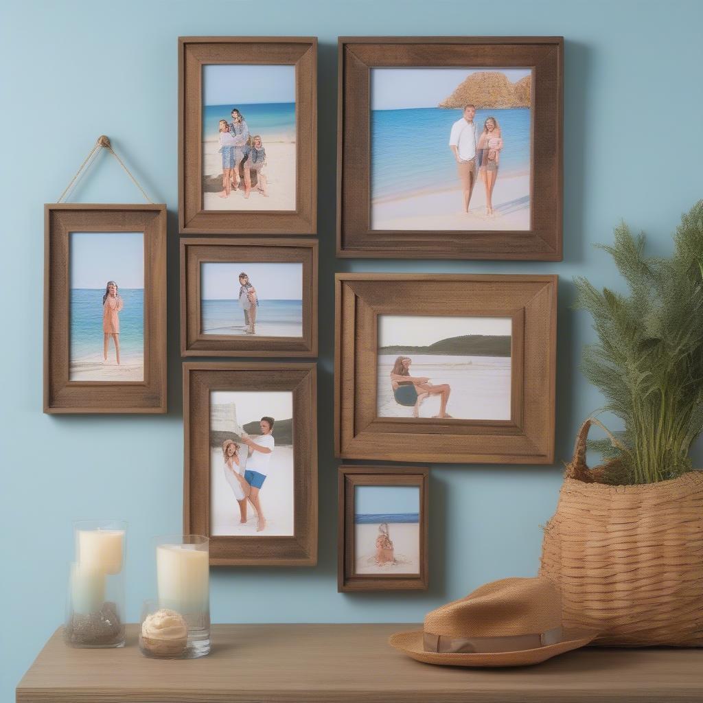 Wooden 4 Collage Picture Frame Displaying Family Photos