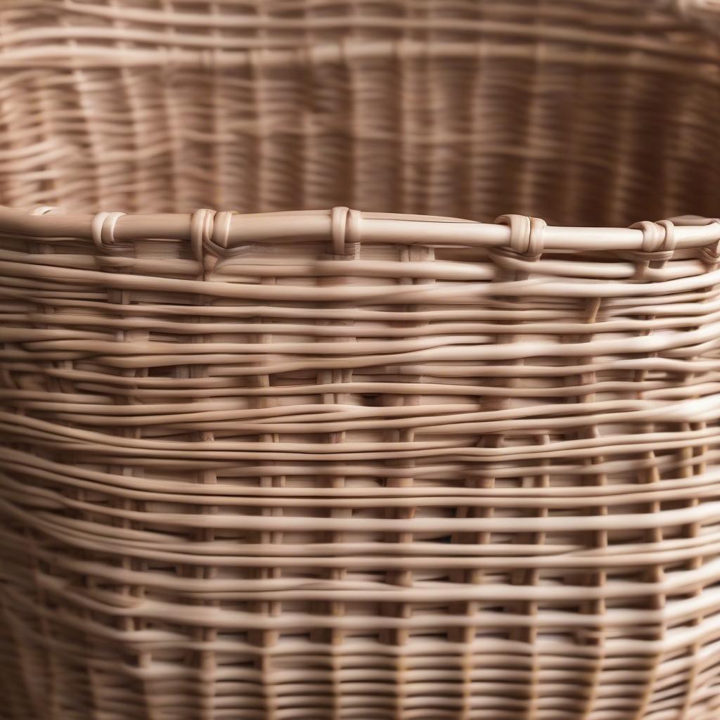 Wicker basket dimensions 44x22 inches showing length, width and depth.