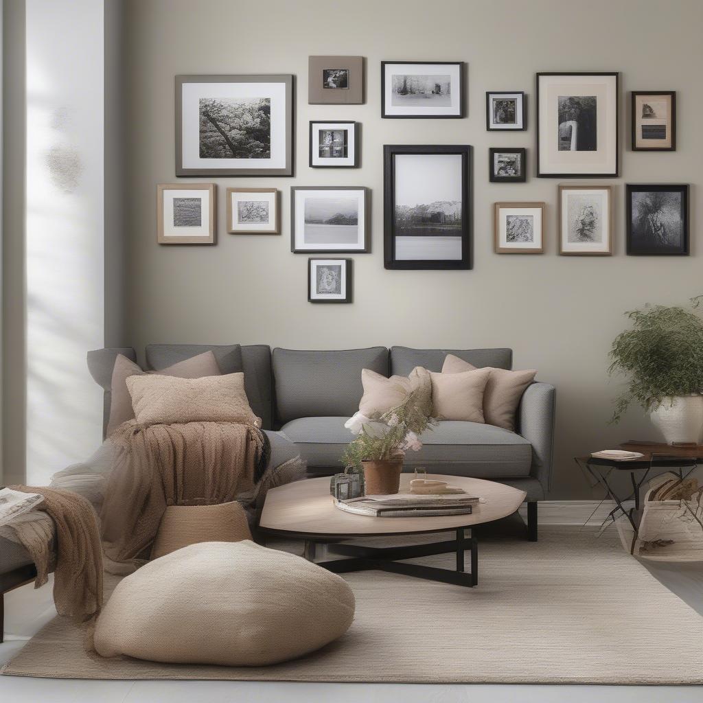 Different home decor styles featuring 8x10 hanging picture frames in various rooms.