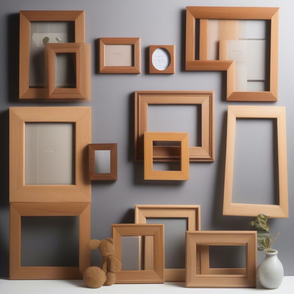 Variety of 8x10 natural wood picture frames