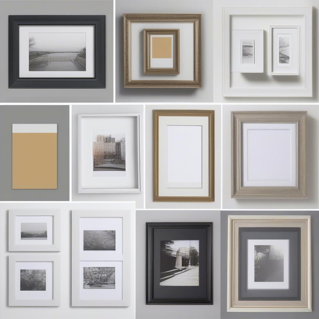 Different Styles of 8x10 White Picture Frames with Mat